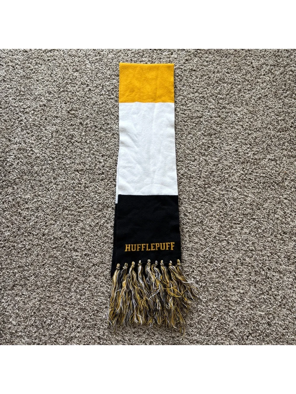 Hufflepuff Wizarding World of Harry Potter House Scarf, Black & Yellow Crest